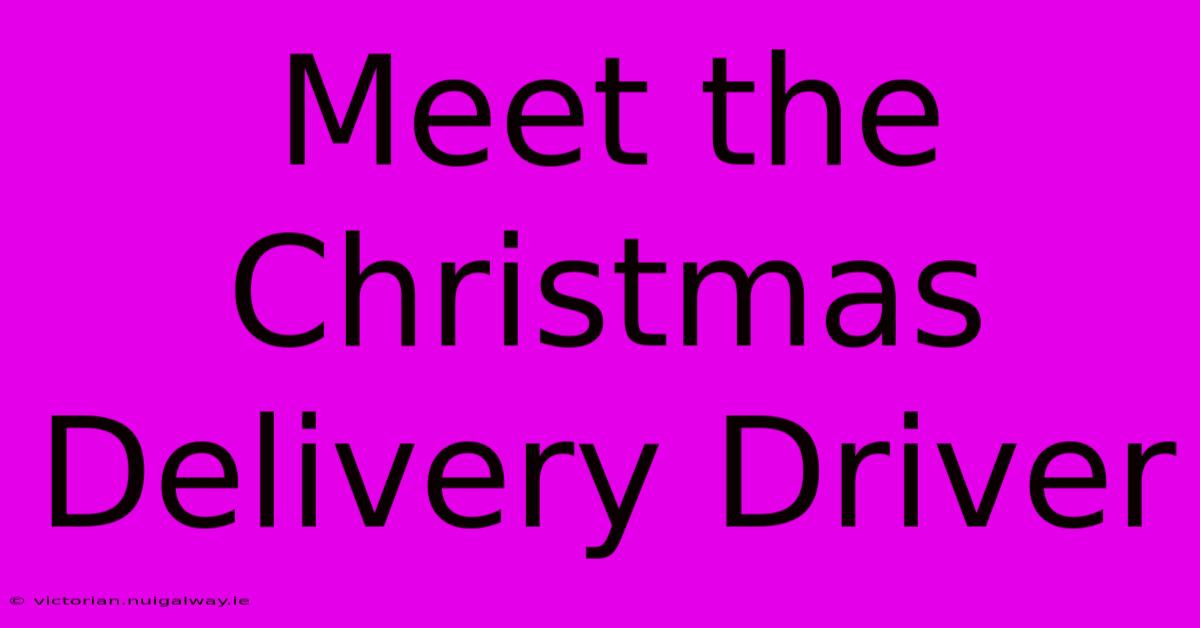 Meet The Christmas Delivery Driver