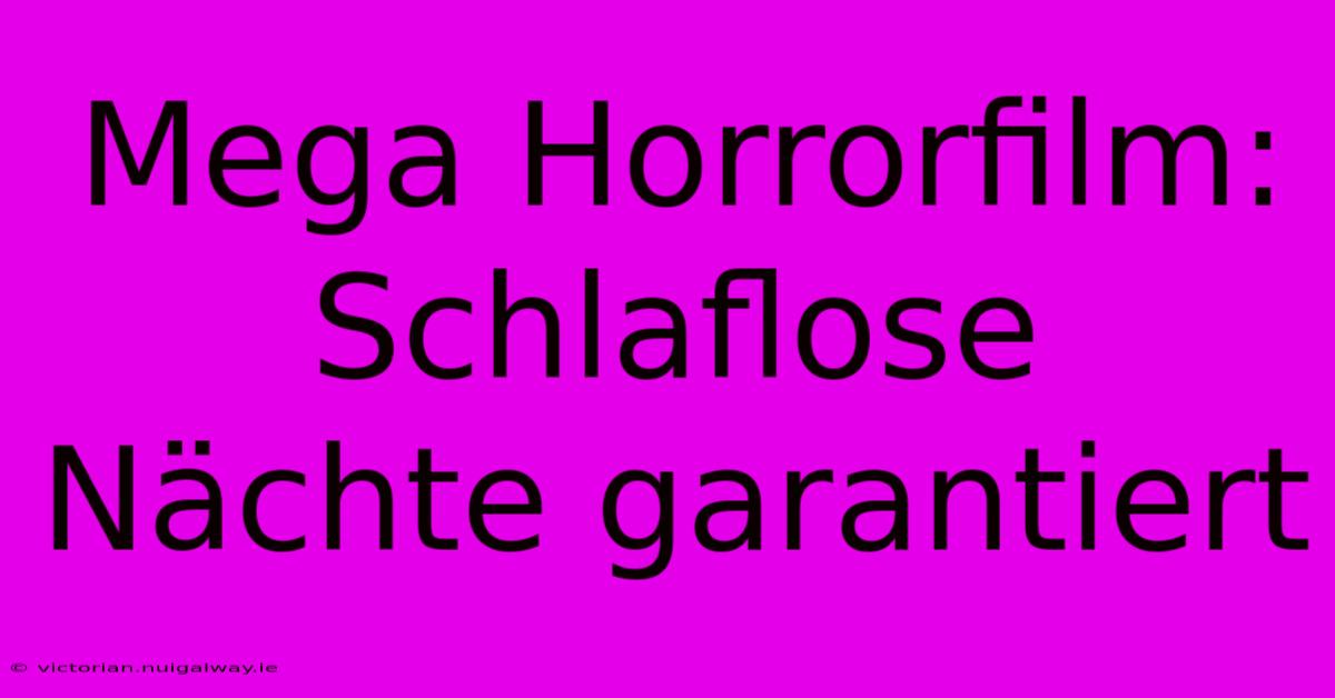 Mega Horrorfilm: Schlaflose Nächte Garantiert