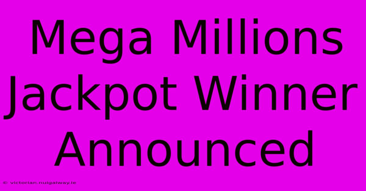 Mega Millions Jackpot Winner Announced