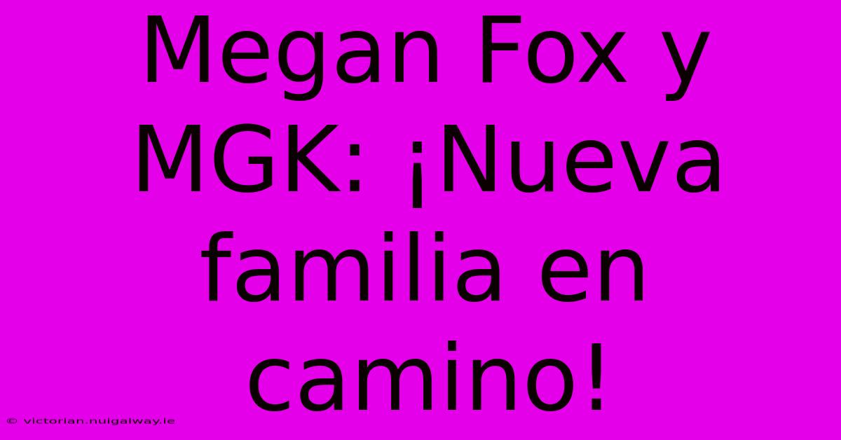 Megan Fox Y MGK: ¡Nueva Familia En Camino!