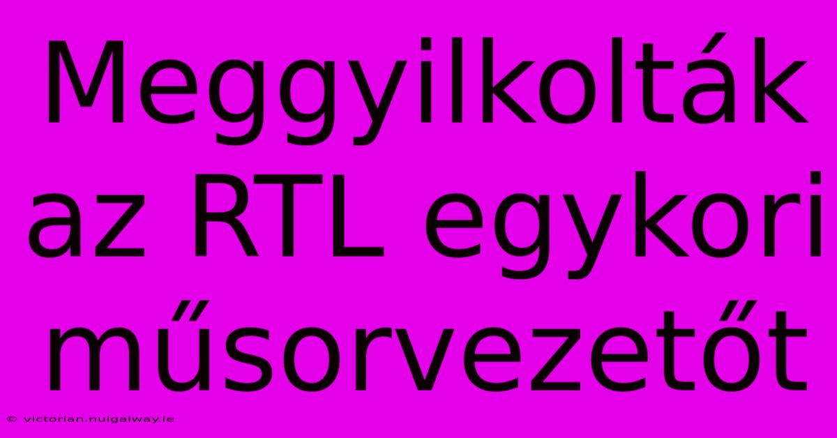 Meggyilkolták Az RTL Egykori Műsorvezetőt