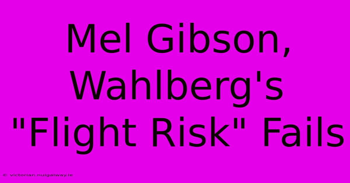 Mel Gibson, Wahlberg's 