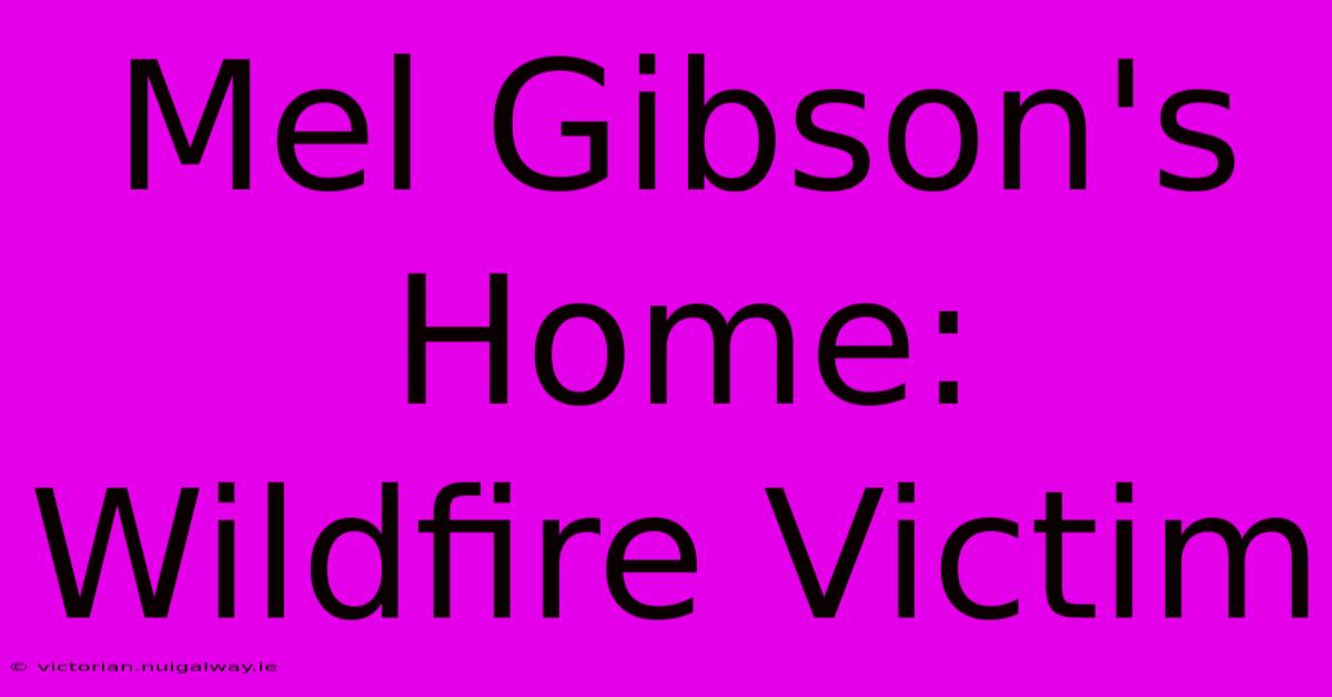 Mel Gibson's Home: Wildfire Victim