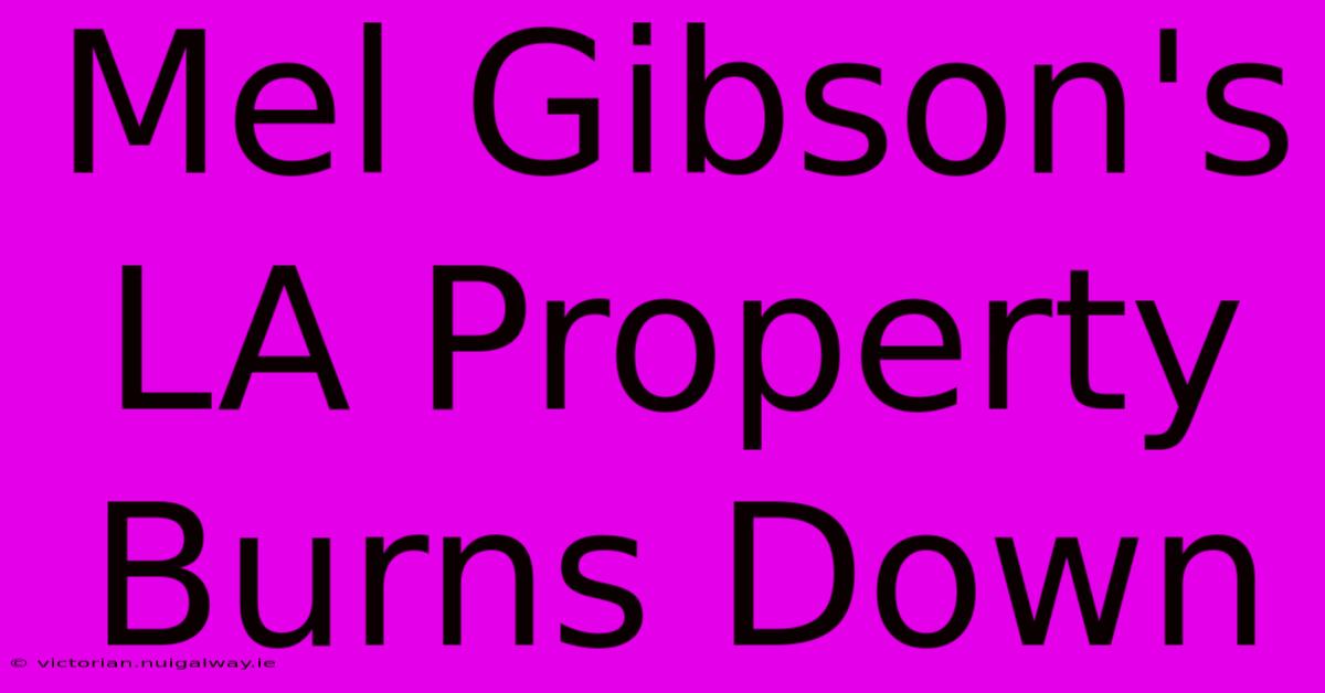 Mel Gibson's LA Property Burns Down