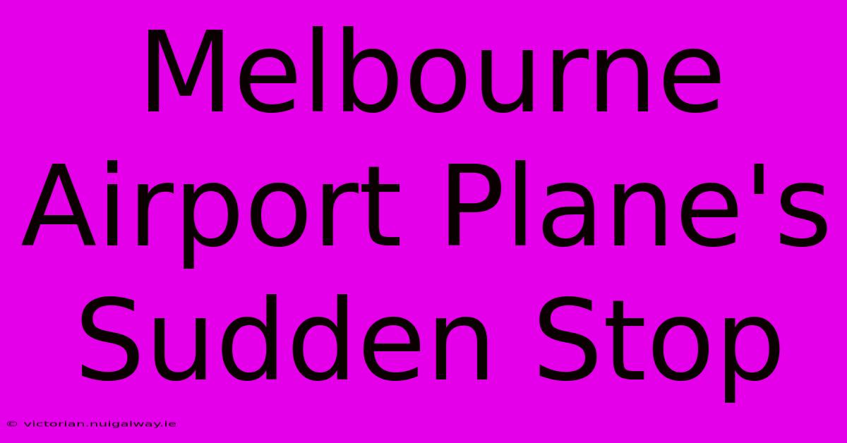 Melbourne Airport Plane's Sudden Stop