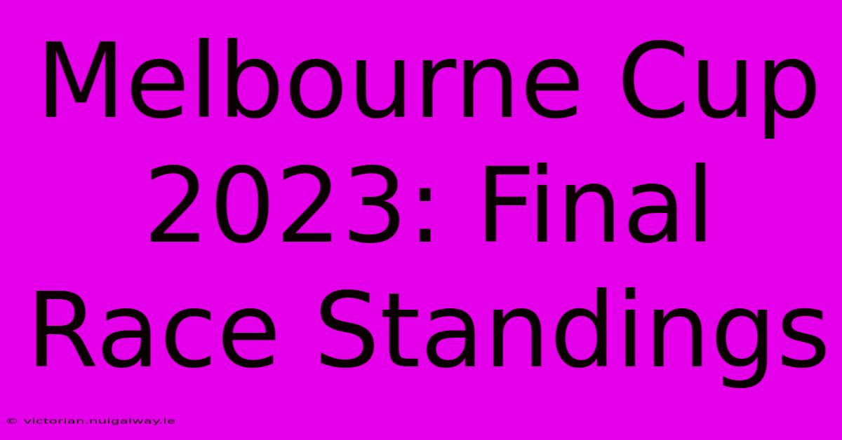 Melbourne Cup 2023: Final Race Standings