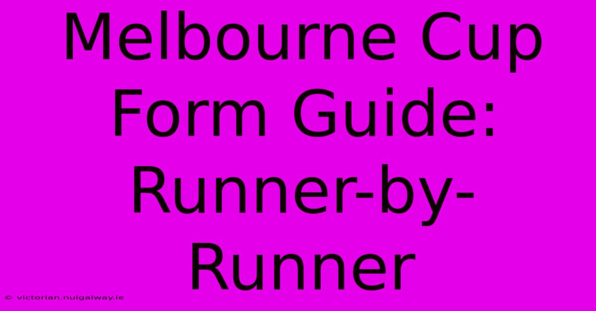 Melbourne Cup Form Guide: Runner-by-Runner