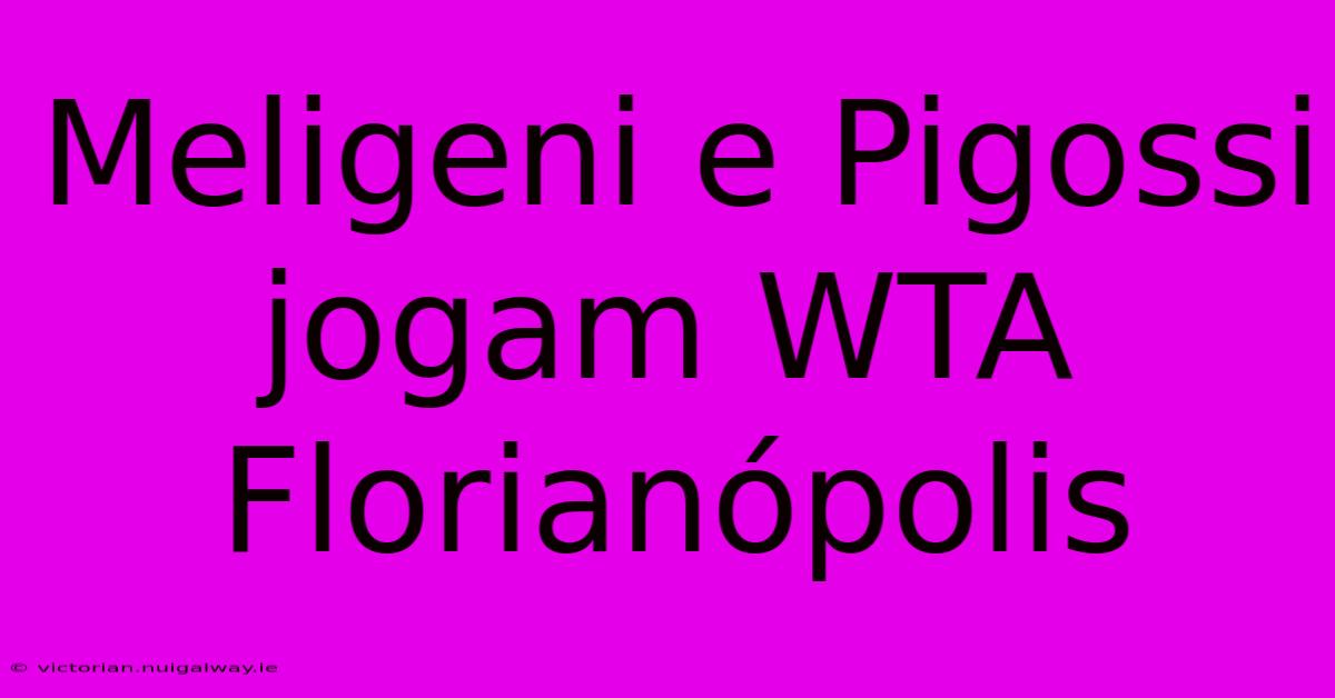 Meligeni E Pigossi Jogam WTA Florianópolis