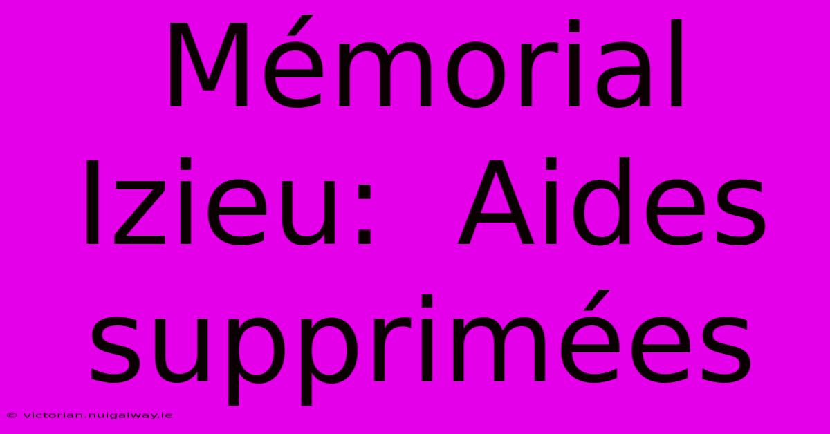 Mémorial Izieu:  Aides Supprimées