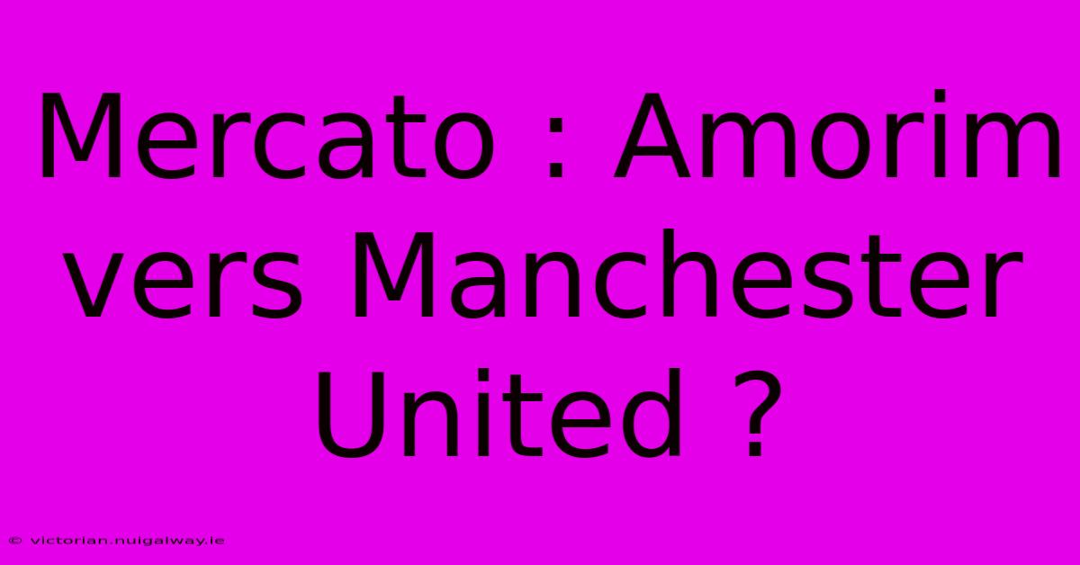 Mercato : Amorim Vers Manchester United ?