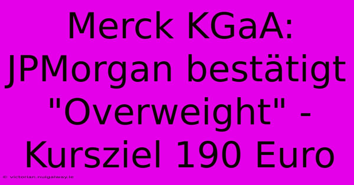 Merck KGaA: JPMorgan Bestätigt 