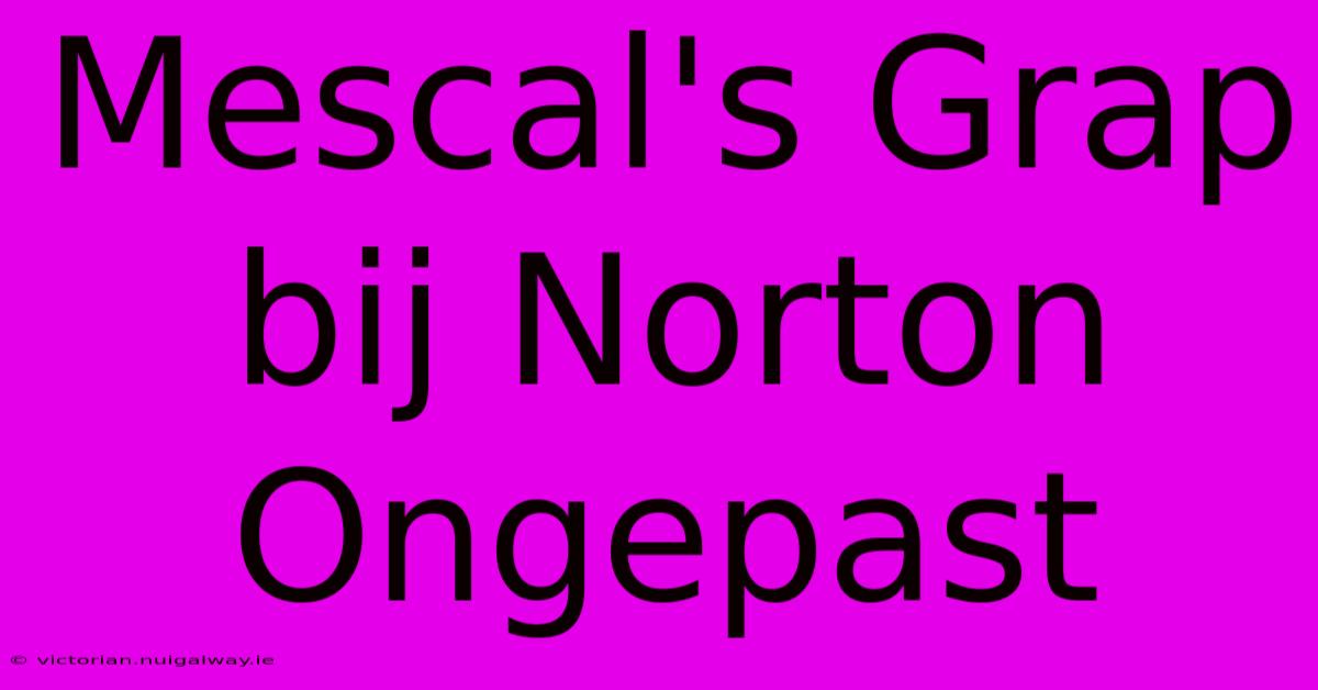 Mescal's Grap Bij Norton Ongepast 