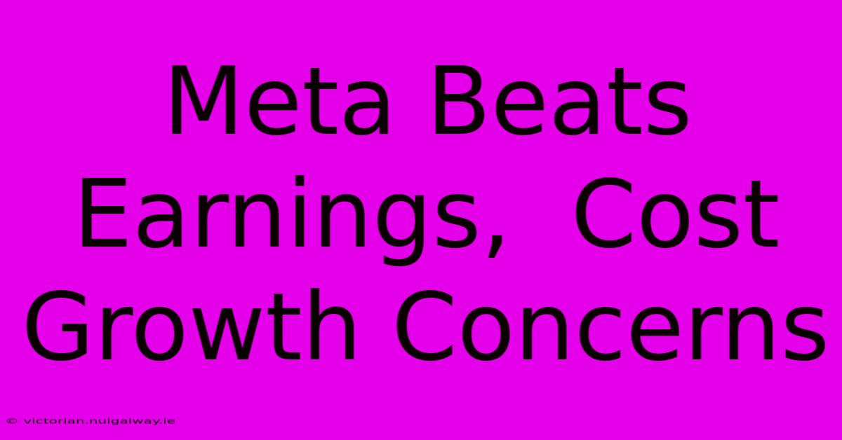 Meta Beats Earnings,  Cost Growth Concerns