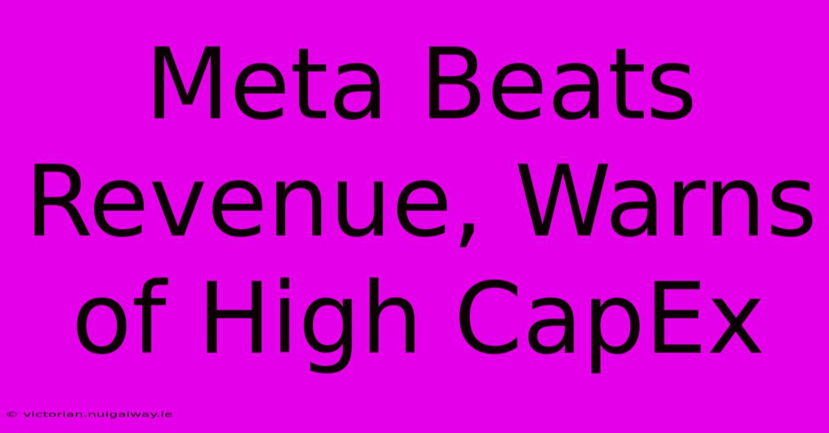 Meta Beats Revenue, Warns Of High CapEx