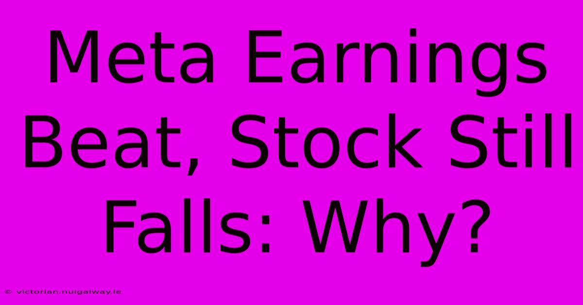 Meta Earnings Beat, Stock Still Falls: Why?