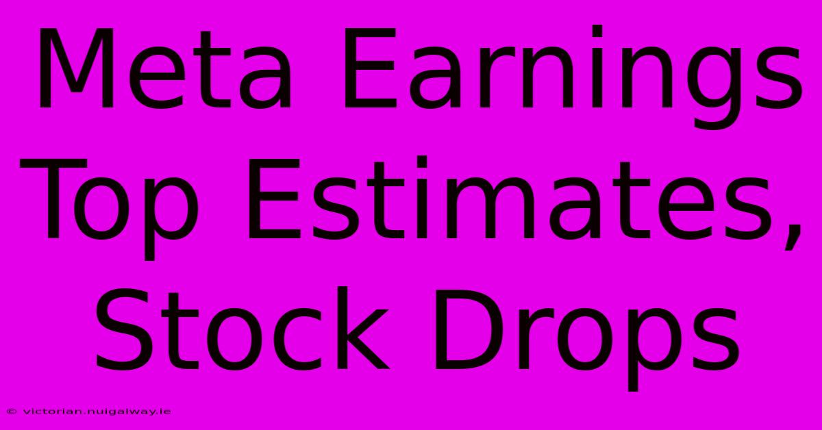 Meta Earnings Top Estimates, Stock Drops