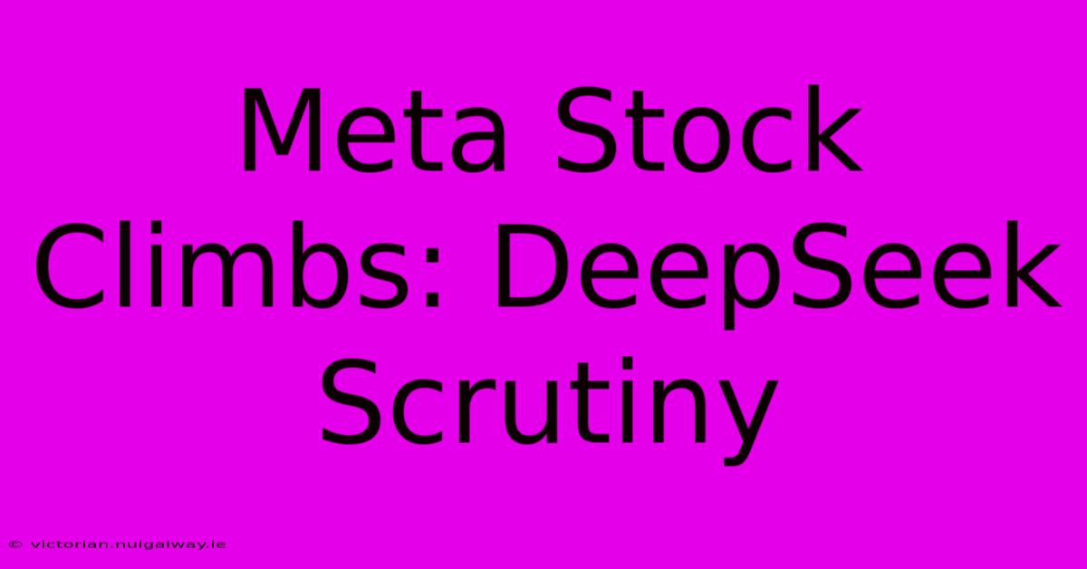 Meta Stock Climbs: DeepSeek Scrutiny