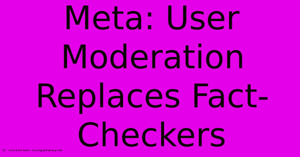 Meta: User Moderation Replaces Fact-Checkers