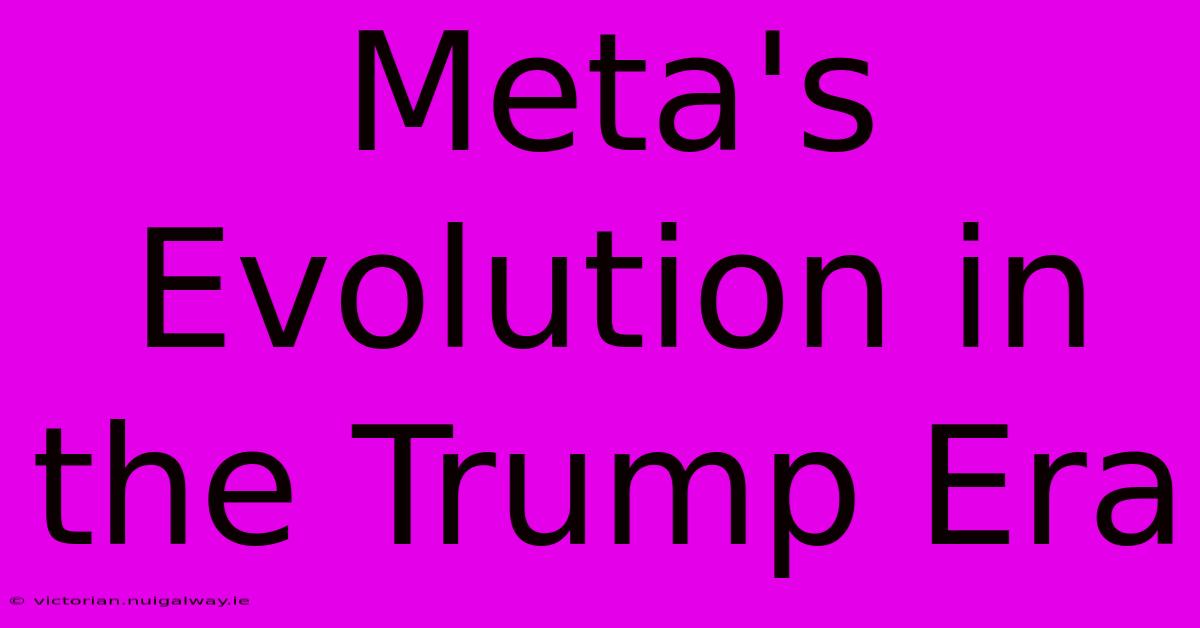 Meta's Evolution In The Trump Era