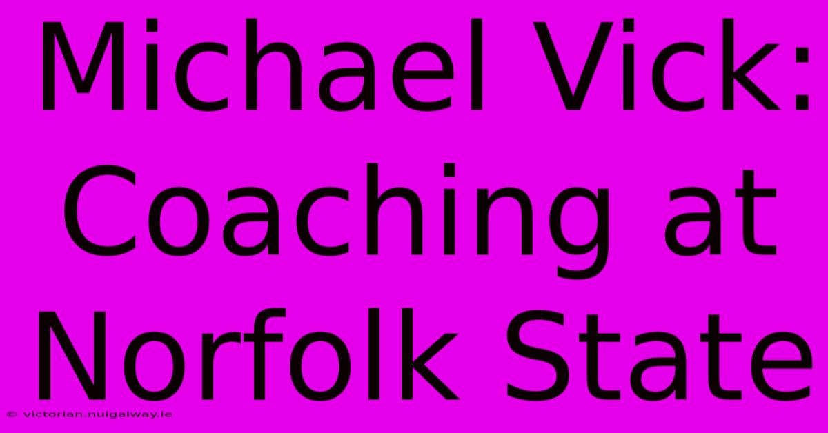 Michael Vick: Coaching At Norfolk State