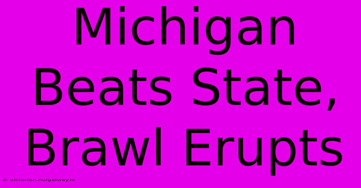 Michigan Beats State, Brawl Erupts 