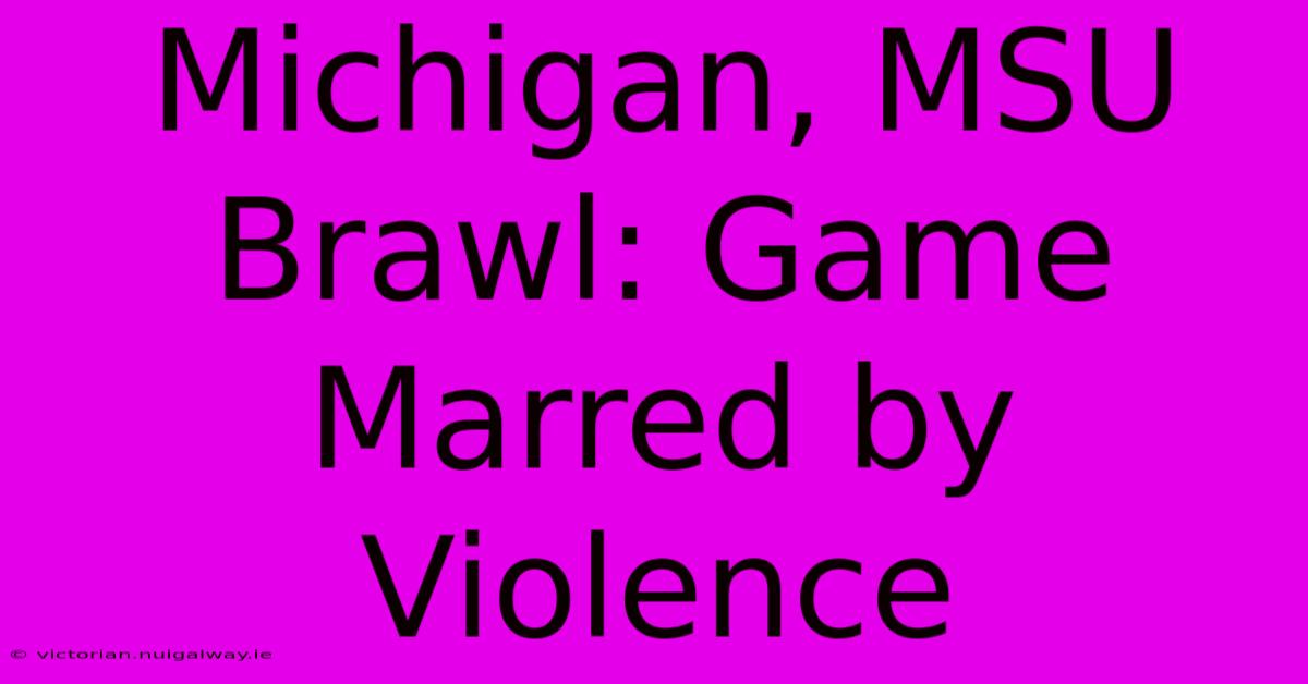 Michigan, MSU Brawl: Game Marred By Violence