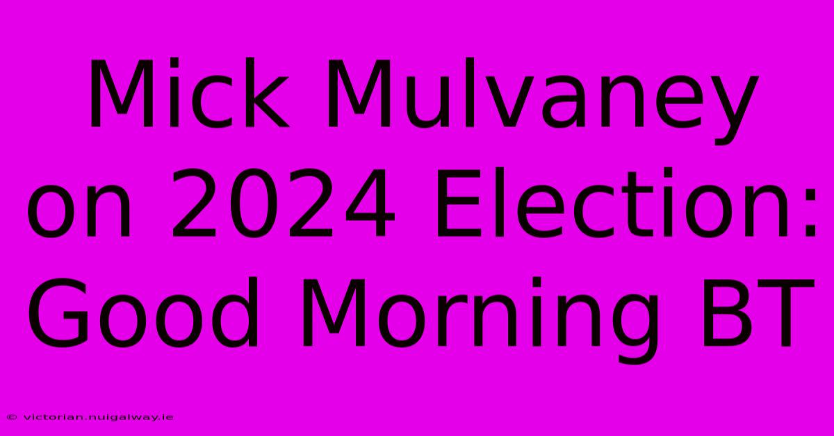 Mick Mulvaney On 2024 Election: Good Morning BT