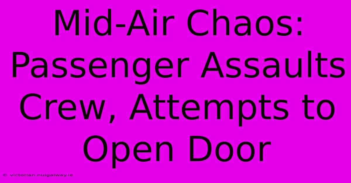 Mid-Air Chaos: Passenger Assaults Crew, Attempts To Open Door