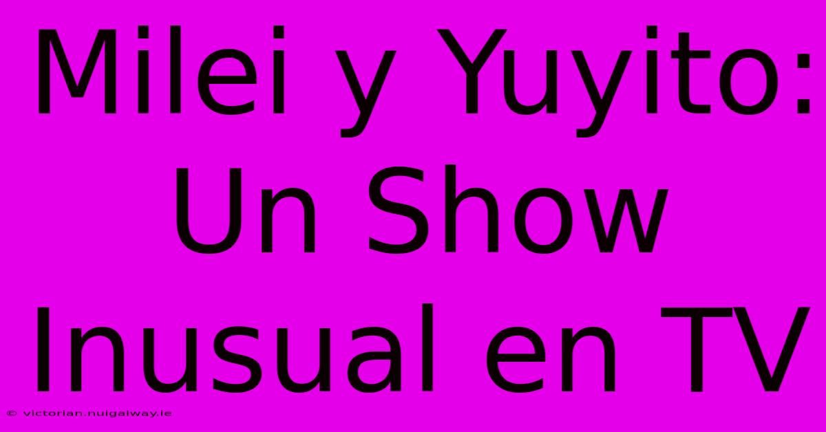 Milei Y Yuyito: Un Show Inusual En TV