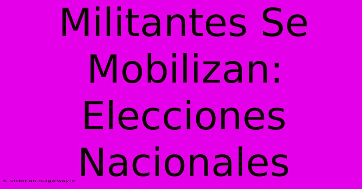 Militantes Se Mobilizan: Elecciones Nacionales