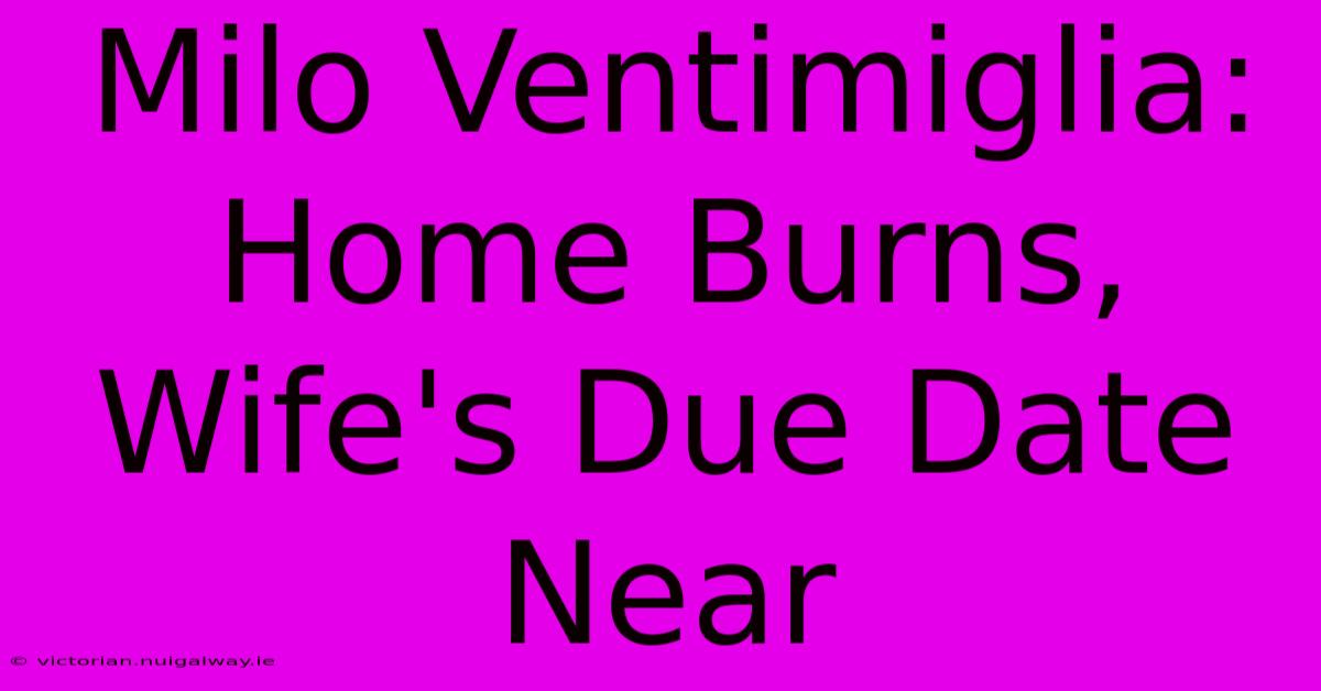 Milo Ventimiglia: Home Burns, Wife's Due Date Near