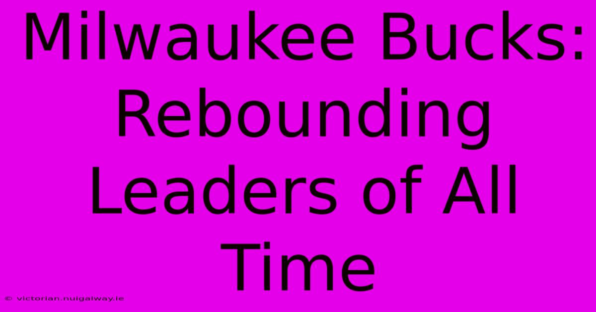 Milwaukee Bucks: Rebounding Leaders Of All Time