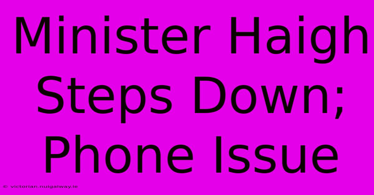 Minister Haigh Steps Down; Phone Issue