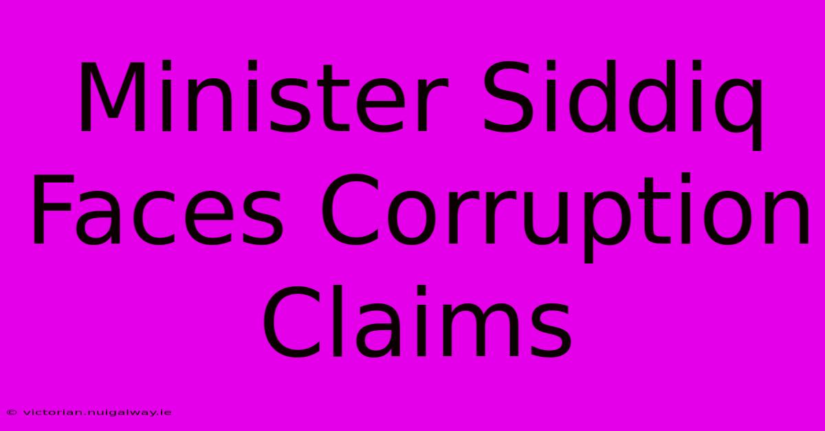 Minister Siddiq Faces Corruption Claims