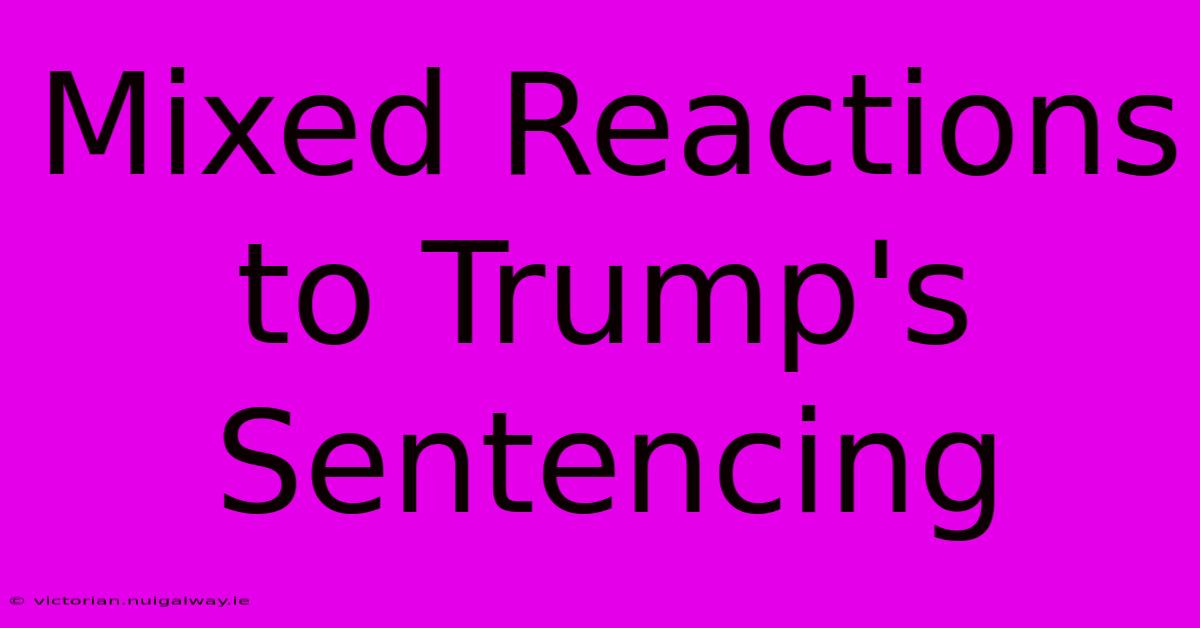 Mixed Reactions To Trump's Sentencing