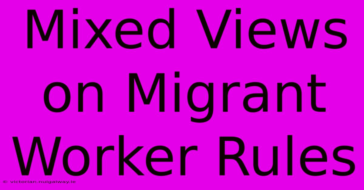 Mixed Views On Migrant Worker Rules