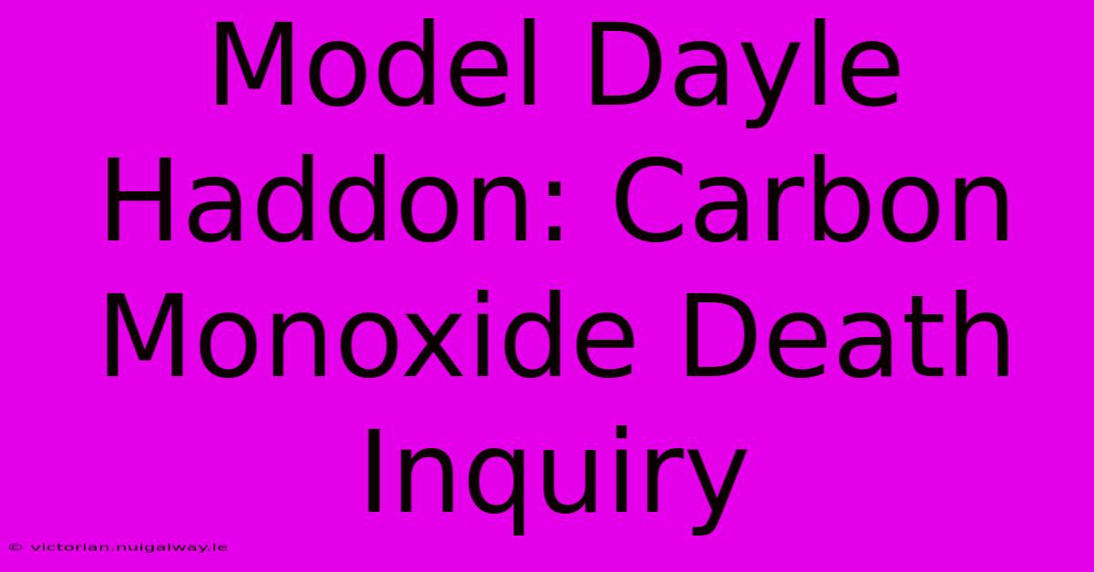 Model Dayle Haddon: Carbon Monoxide Death Inquiry