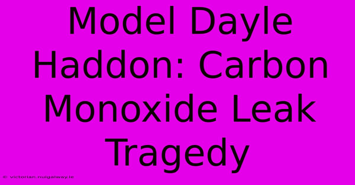 Model Dayle Haddon: Carbon Monoxide Leak Tragedy