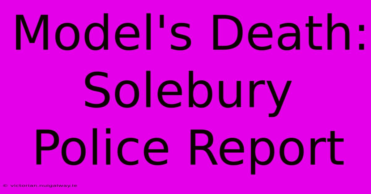 Model's Death: Solebury Police Report