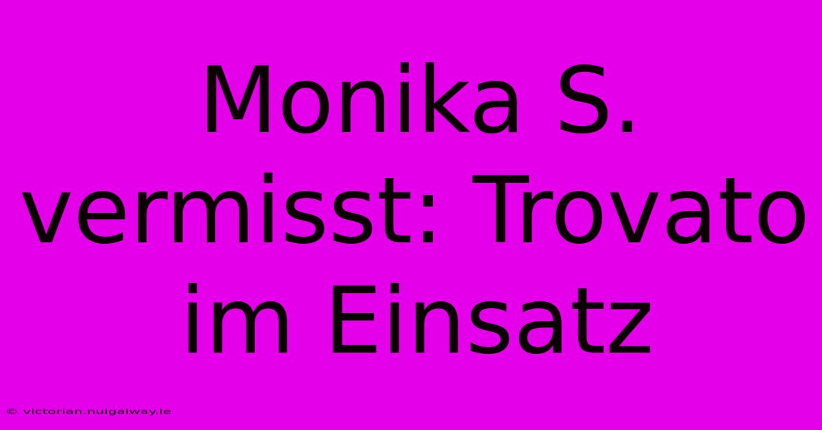 Monika S. Vermisst: Trovato Im Einsatz 