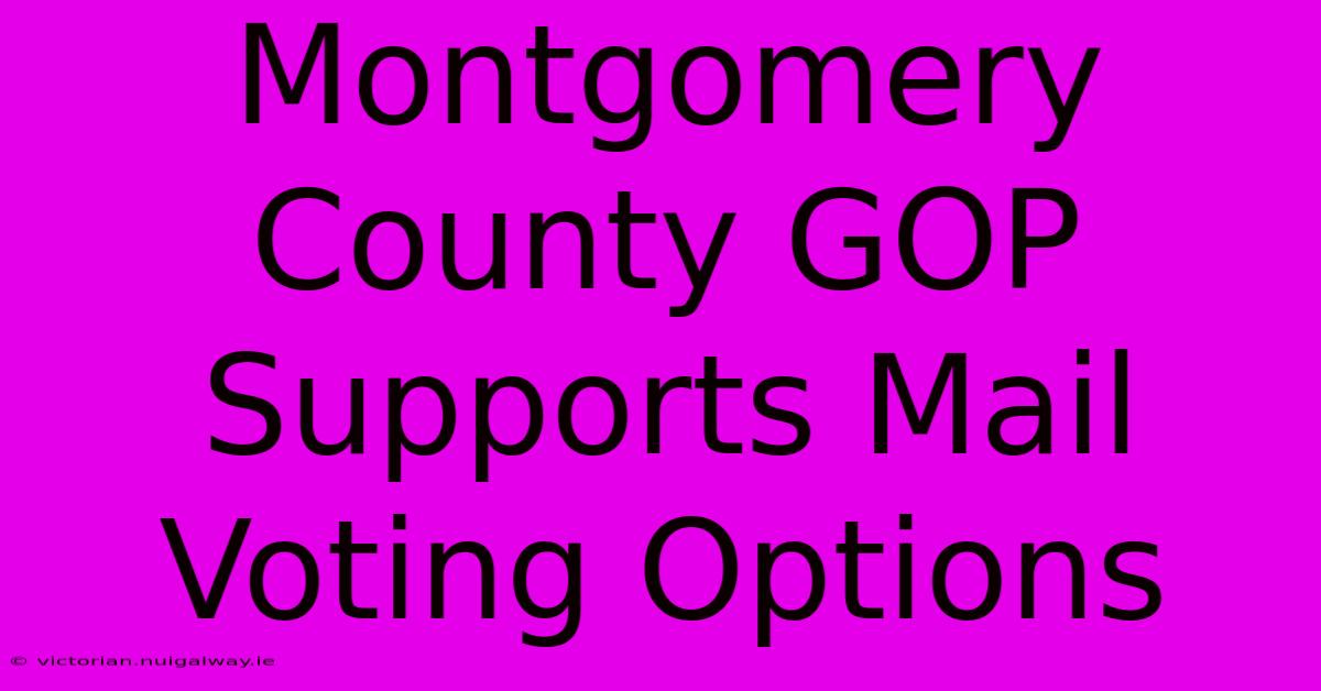 Montgomery County GOP Supports Mail Voting Options 