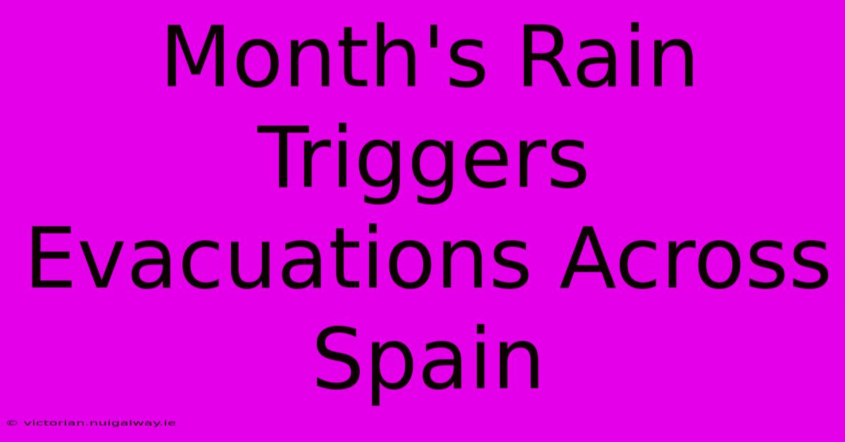 Month's Rain Triggers Evacuations Across Spain 