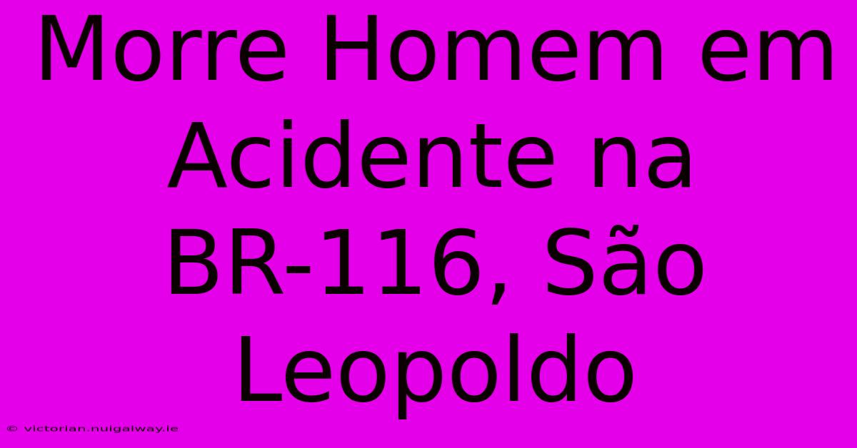 Morre Homem Em Acidente Na BR-116, São Leopoldo