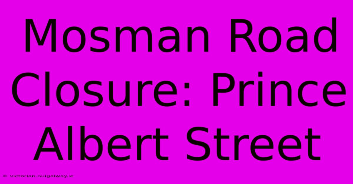 Mosman Road Closure: Prince Albert Street