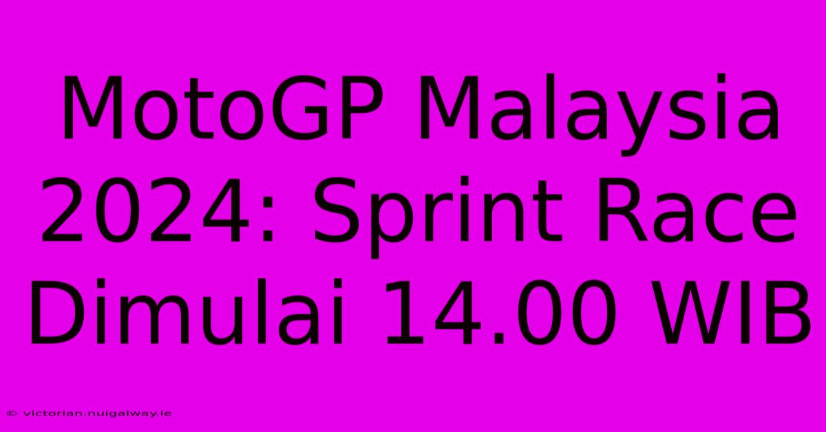 MotoGP Malaysia 2024: Sprint Race Dimulai 14.00 WIB