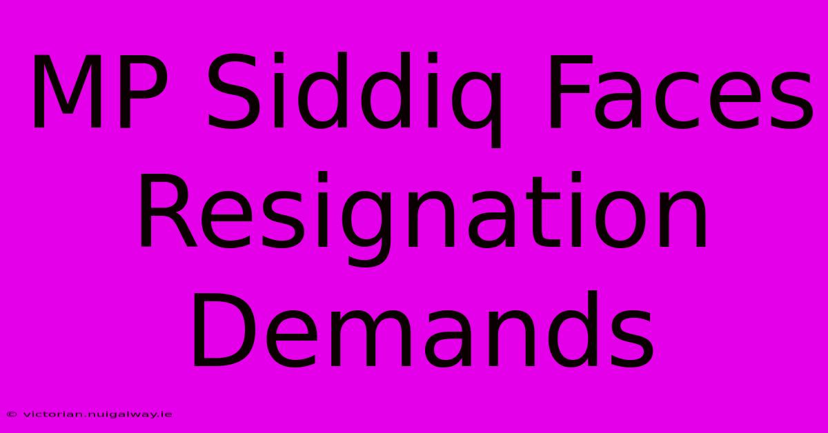 MP Siddiq Faces Resignation Demands