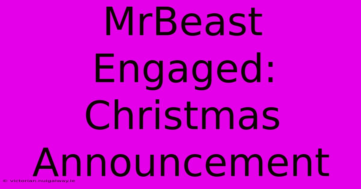 MrBeast Engaged: Christmas Announcement