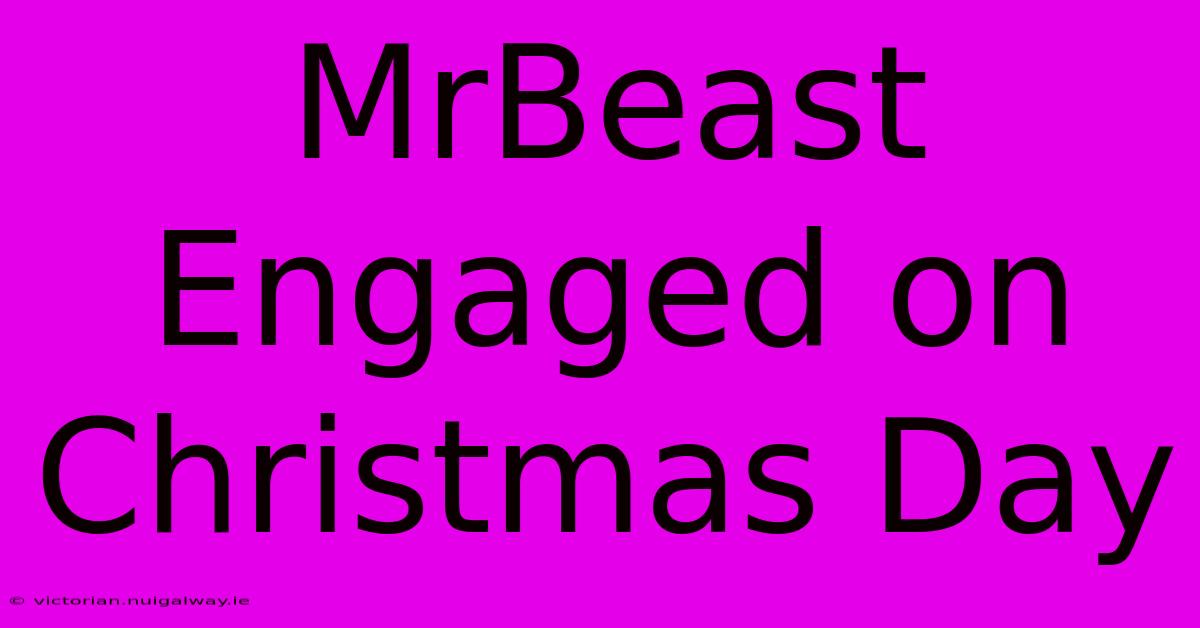 MrBeast Engaged On Christmas Day