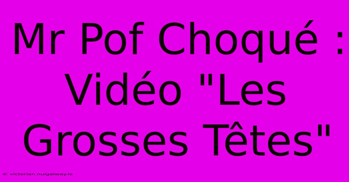 Mr Pof Choqué : Vidéo 