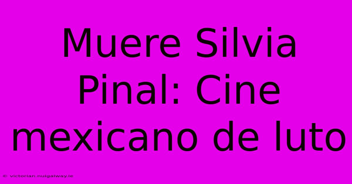 Muere Silvia Pinal: Cine Mexicano De Luto